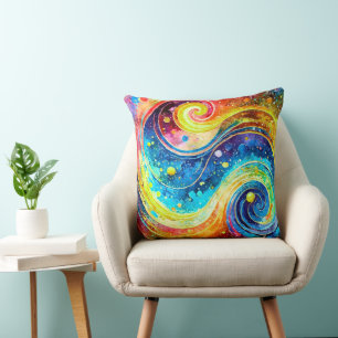 ELEGANT MODERN OUTER SPACE DESIGN THROW PILLOW