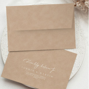 Elegant Modern Pale Taupe RSVP Return Address Envelope