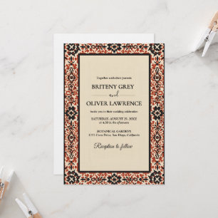 Elegant modern Papel Picado weeding Invitation