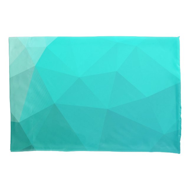 Elegant Modern Pastel Teal Geometric Polygons | Pillowcase (Front-Left)