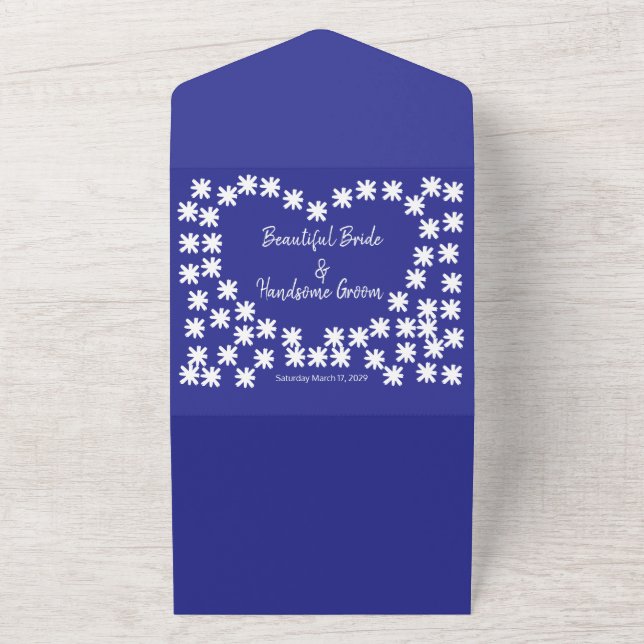 Elegant Modern Patriotic 4th Of July Wedding All In One Invitation (Outside)
