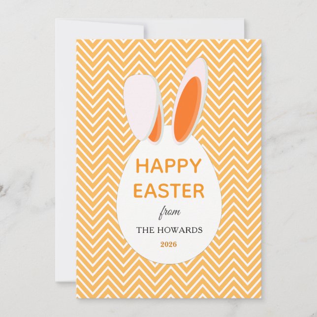 Elegant Modern Patterns Happy Easter Photo Holiday Card (Front)