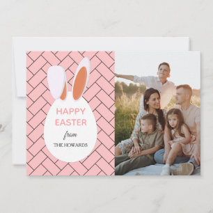 Elegant Modern Patterns Happy Easter Photo Holiday Card