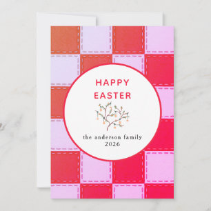 Elegant Modern Patterns Happy Easter Photo Holiday Card
