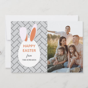 Elegant Modern Patterns Happy Easter Photo Holiday Card