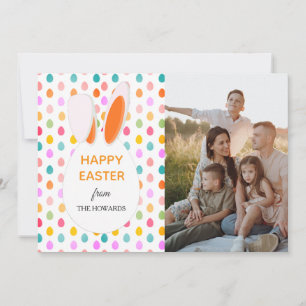Elegant Modern Patterns Happy Easter Photo Holiday Card
