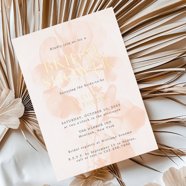 Elegant Modern Peach Pastel Bridal Shower Gold (Creator Uploaded)