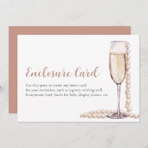Elegant Modern Pearls and Prosecco Enclosure Card