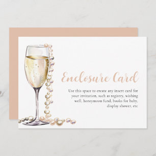Elegant Modern Pearls and Prosecco Enclosure Card