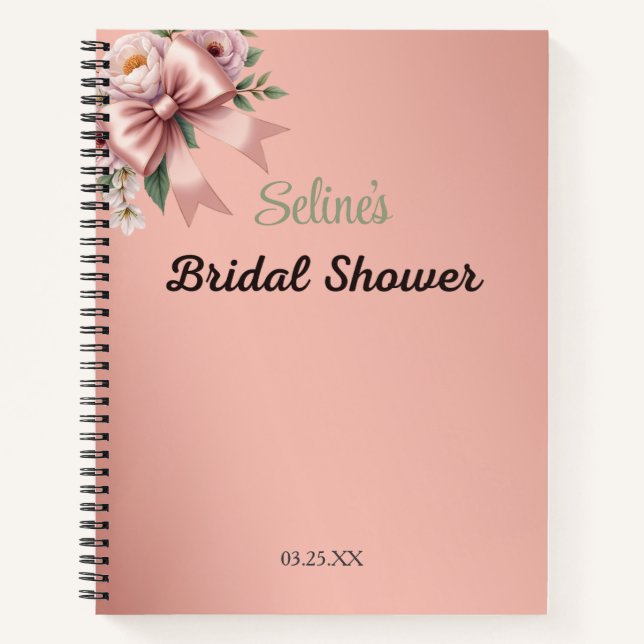 Elegant Modern Personalized Bridal Shower Notebook (Front)