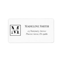 Elegant Modern Personalized Monogram Return Label