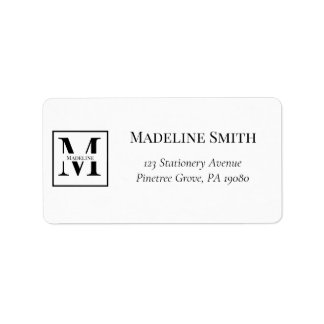 Elegant Modern Personalized Monogram Return Label