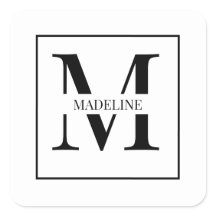 Elegant Modern Personalized Monogram White