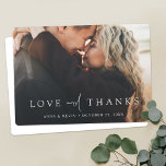 Elegant Modern Personalized Photo Wedding Thank You Card<br><div class="desc">This simply chic custom photo wedding thank you card template features an elegant, minimalist, modern design. The default shape is rounded corners, but standard sharp corners also work wonderfully with this design, so try both looks and see which one grabs you! The front features your favourite photo, first names and...</div>