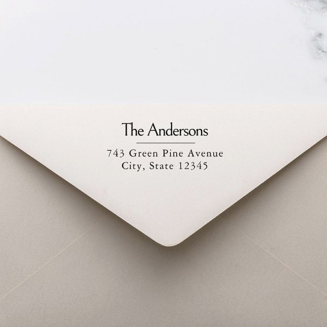 Elegant Modern Personalized Return Address Stamp (Creator Uploaded)
