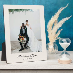 Elegant Modern Personalized Wedding Photo Plaque