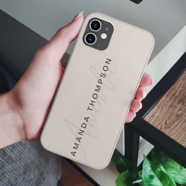 Elegant Modern Personalized With Name Monogram Case-Mate iPhone Case (Creator Uploaded)