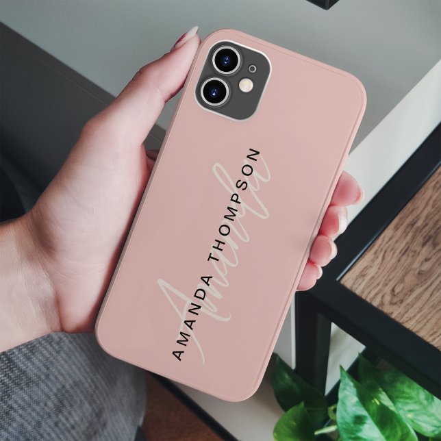 Elegant Modern Personalized With Name Monogram Case-Mate iPhone Case (Creator Uploaded)