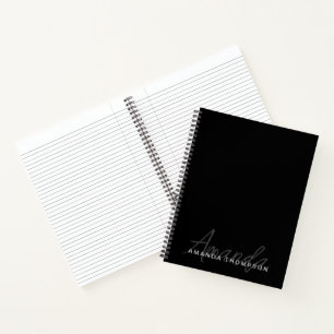 Elegant Modern Personalized With Name Monogram Notebook