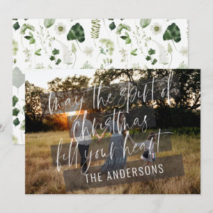 Elegant modern photo Christmas loving family Announcement