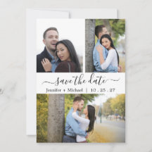 Elegant Modern Photo Collage -2- Save The Date
