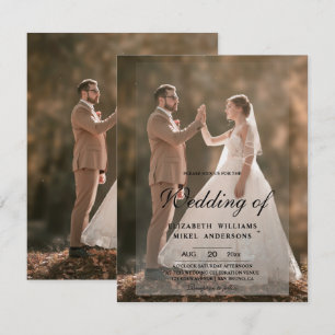 Elegant Modern Photo Front & Back Wedding Invitation