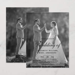 Elegant Modern Photo Front & Back Wedding Invitation