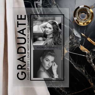 Elegant Modern Photo Graduation Announcement