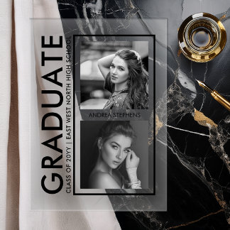 Elegant Modern Photo Graduation Announcement