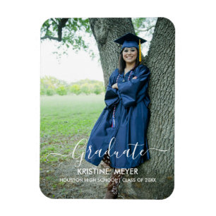 Elegant Modern Photo Graduation Magnet