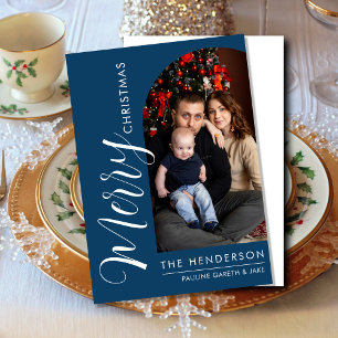 Elegant Modern Photo Holiday Card  Merry Christmas