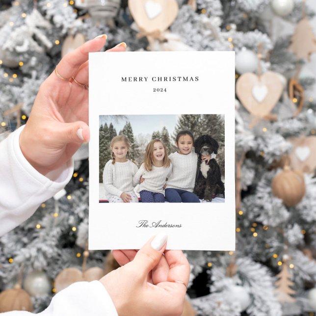 Elegant Modern Photo Merry Christmas  Holiday Card (Creator Uploaded)