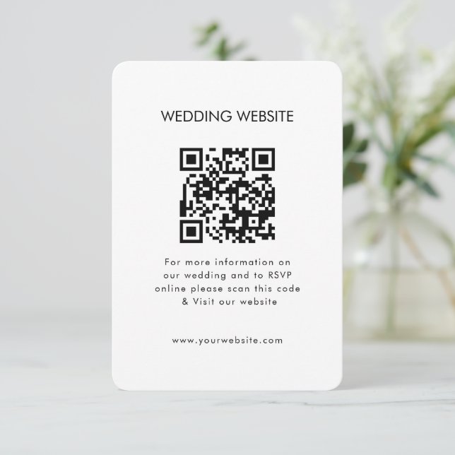 Elegant Modern photo QR code| RSVP | Website |  Card (Standing Front)