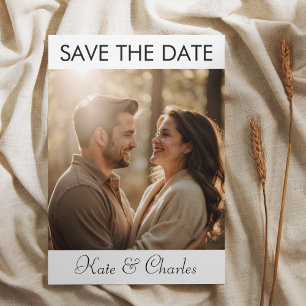 Elegant Modern Photo QR code Save the date Invitation