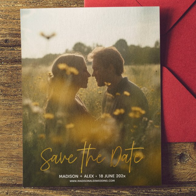 Elegant Modern Photo Save the Date Card (Creator Uploaded)