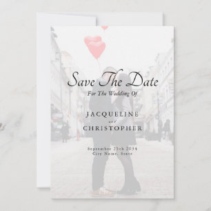 Elegant Modern Photo Save the Date Wedding Card