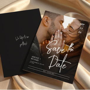 Elegant Modern Photo Save the Date Wedding Invitation
