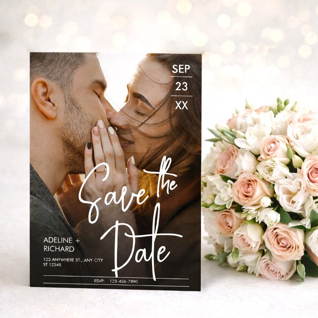 Elegant Modern Photo Save the Date Wedding Invitation (Elegant Modern Photo Save the Date Wedding Invitation, Wedding Announcement)