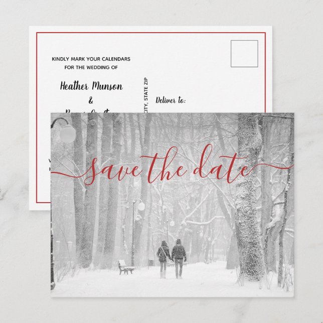 Elegant Modern Photo Wedding Save the Date Announcement Postcard (Front/Back)