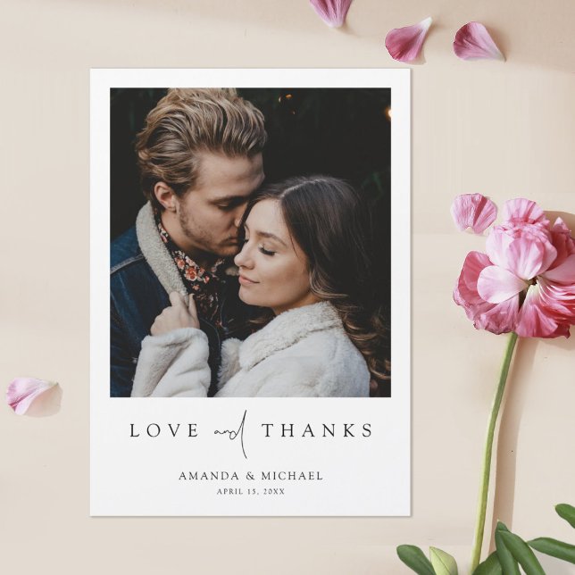 Elegant Modern Photo Wedding Thank You Magnet (Creator Uploaded)