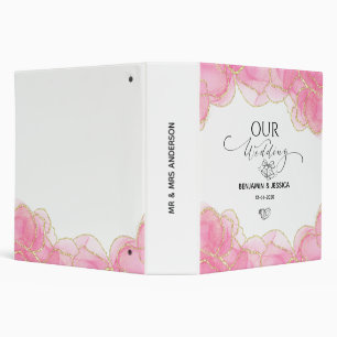 Elegant Modern Pink and Gold Wedding Album Binder
