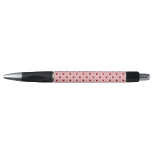 Elegant Modern Pink and White Doodle Heart Pattern Pen
