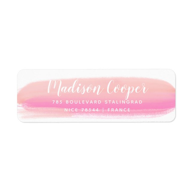 Elegant Modern Pink Brush Stroke (Front)