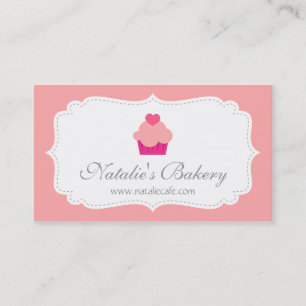 Elegant, Modern, Pink Cupcake, Bakery Business Card