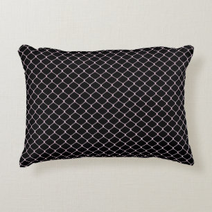 Elegant Modern Pink Fence Chain Pattern Accent Pillow