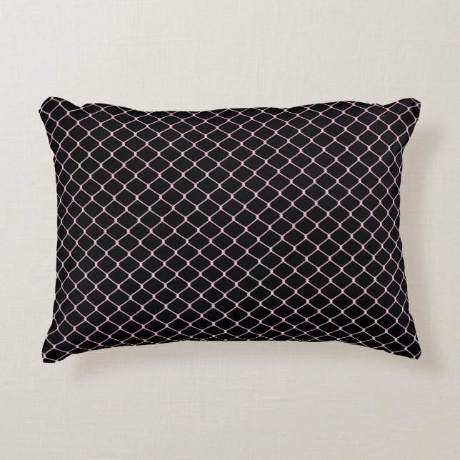 Elegant Modern Pink Fence Chain Pattern | Accent Pillow (Front)
