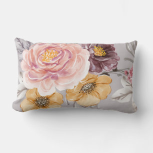  Elegant Modern Pink Floral  Throw Pillow