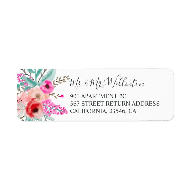 Elegant modern pink floral watercolor botanical (Front)