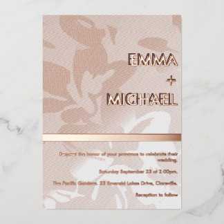 Elegant Modern Pink Gold Foil Invitation