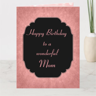 Elegant modern pink Happy Birthday Mom Card